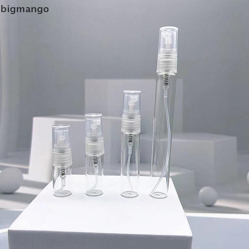 [bigmango] ขวดแก้วน้ําหอมขนาดเล็กใสขวดเครื่องสําอางที่ว่างเปล่าตัวอย่างหลอดทดลองแก้วบาง Vials 2ML 3ML 5ML 10ML สต็อกใหม่