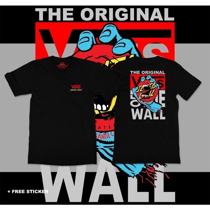 HOT SALE NEW Vans Off the wall  Santa Cruz Hand Men's and women's fashionable short sleeved T-shirt 