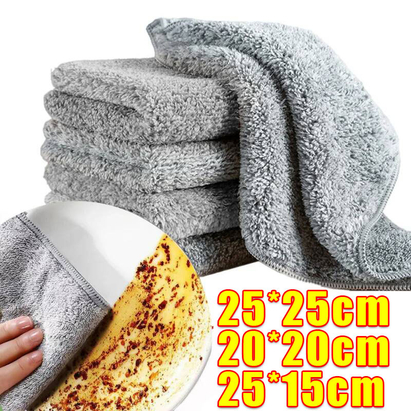เศษผ้าถ่านไม้ไผ่ / ผ้าทําความสะอาดไมโครไฟเบอร์ / ผ้าเช็ดจานหนาในครัวเรือน / ผ้าขนหนูล้างจานในครัว