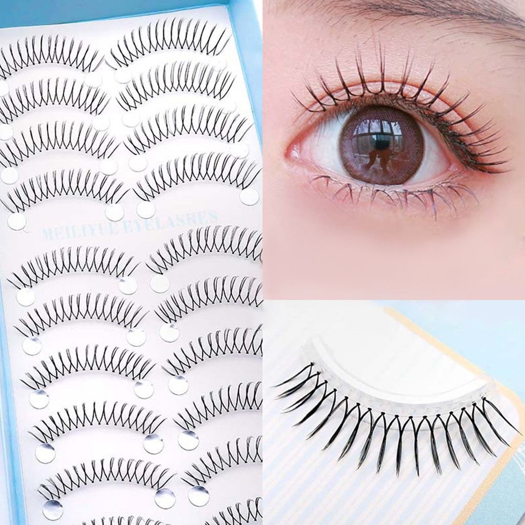 [การส่งมอบในพื้นที่]5/10 คู่ขนตารูปตัวยูคุณภาพสูงสีดําก้านโปร่งใสตามธรรมชาติ