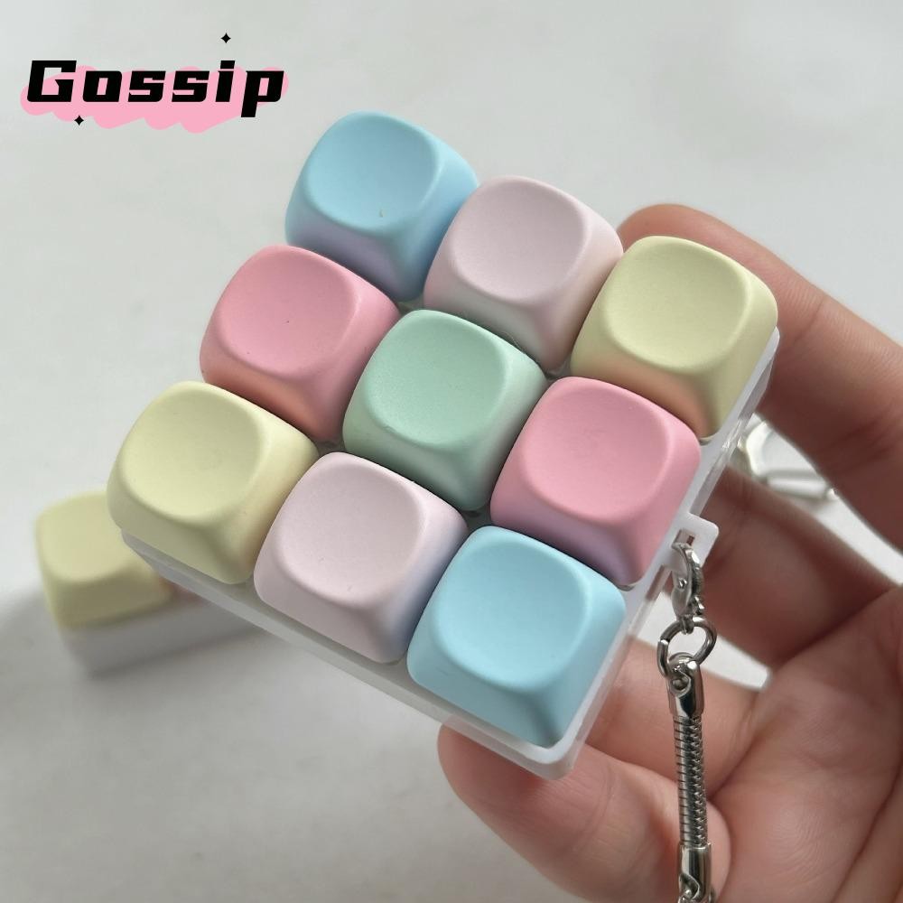 GOSSIP Finger Keyboard, 4/9 Keys ความเครียดบรรเทา Fidget พวงกุญแจ, Gadget Keycap Key ปุ่ม Decompression ของเล่นผู้ใหญ่
