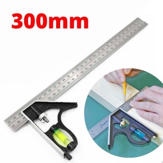 1pcs  300mm Combination Square Angle Ruler Adjustable Steel Protractor Right Angle Ruler