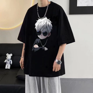 เสื้อยืดผู้ชาย สกรีนลายการ์ตูนแฟชั่นสุดเท่ คอกลม-แขนสั้น oversize t-shirt เสื้อยืดสตรีทแฟชั่นสุดฮิต เสื้อยืดผู้ชายคนอ้วน