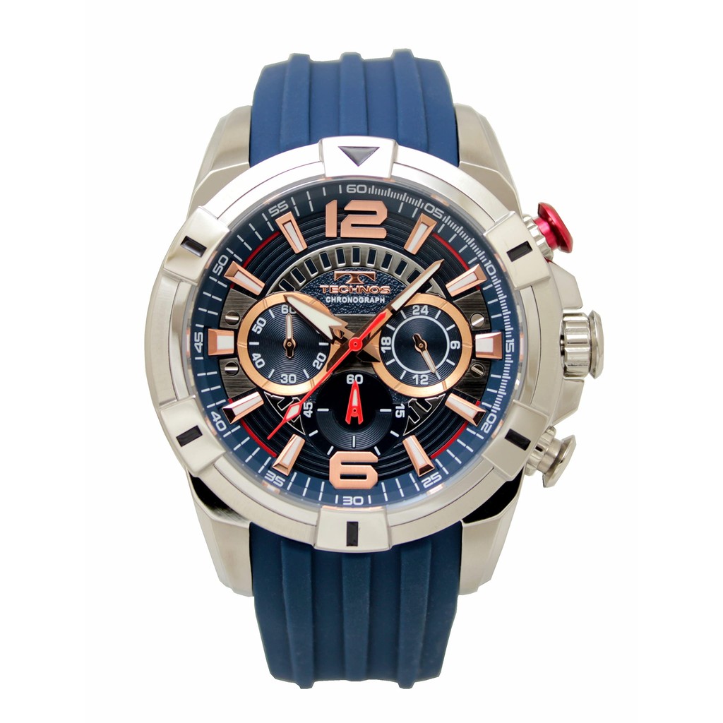 Technos Chronograph Watch 10 Bar Water Resistant T8B81SN Men's Blue