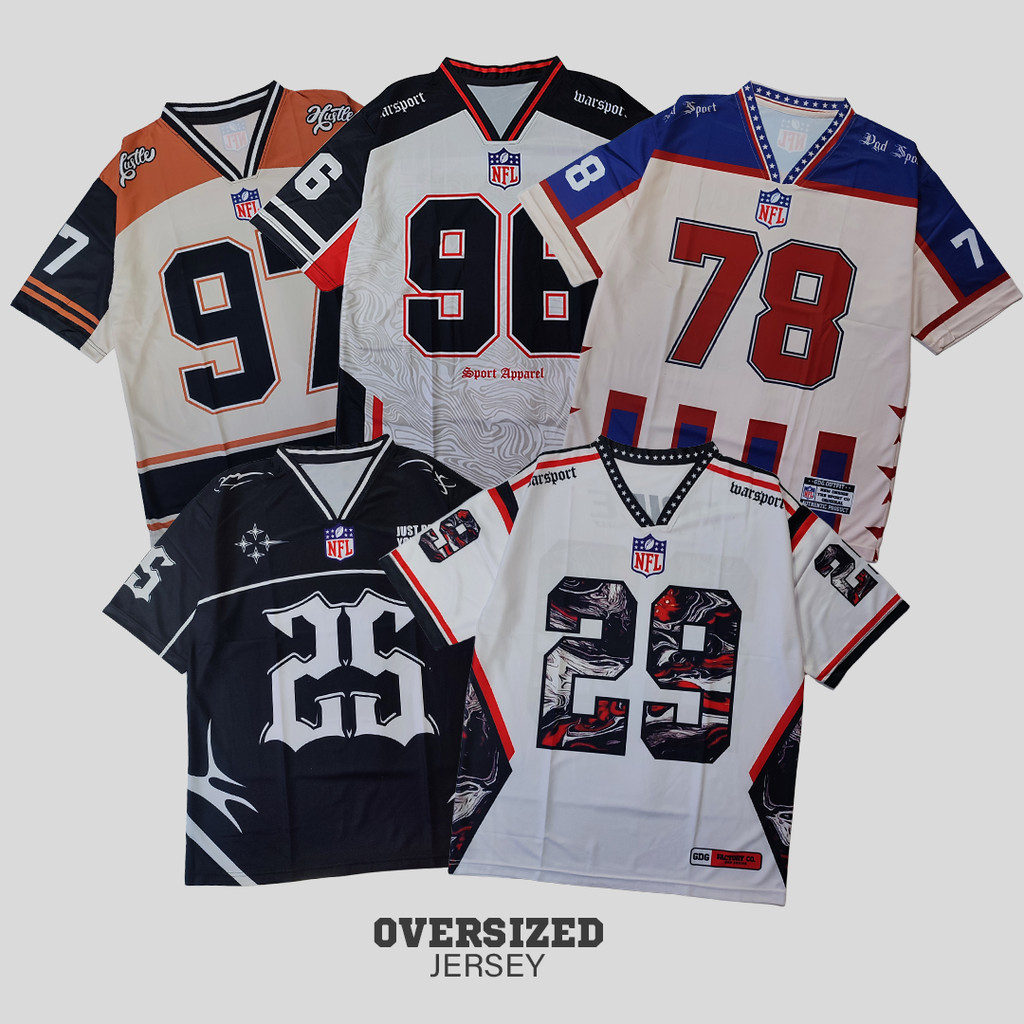 OVERSIZE STREETWEAR NUMBER JERSEY / VINTAGE RETRO JERSEY / PREMIUM NFL JERSEY / JERSEY