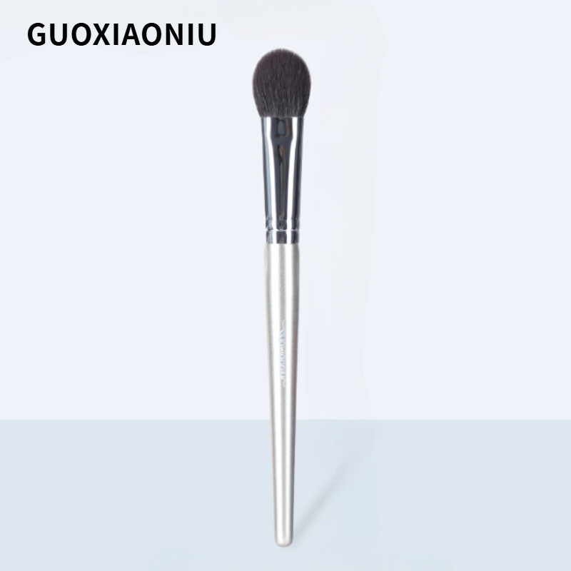 GUOXIAONIU Makeup Brush ปัดแก้ม แปรงปัดแก้มขนาดเล็ก แบบลิ้น แปรงแต่งหน้าในท้องถิ่น แปรงขนแกะนุ่ม