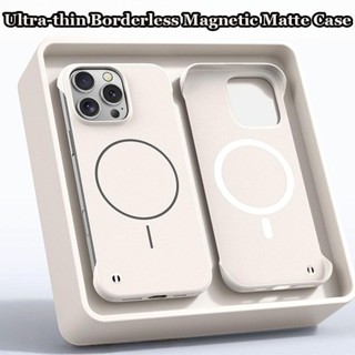 Ultra-thinไร้ขอบแม่เหล็กSkin-feel MatteสําหรับiPhone 12 13 1…