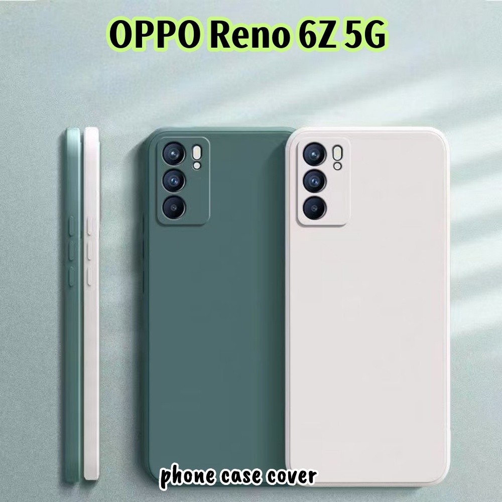 In StockFor OPPO Reno 6Z 5Gซิลิโคนเคสคู่คลาสสิกสีทึบเคสโทรศัพท์ฝาครอบ