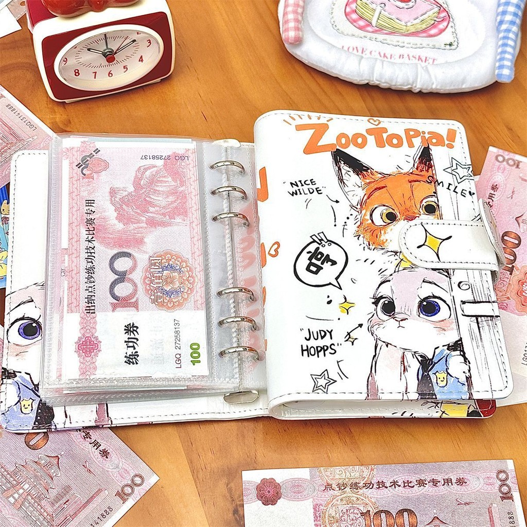 สมุดเก็บธนบัตร สมุดเงิน กระปุกออมสิน 100 โน๊ต ที่เก็บเงินสดและบิล ใช้ใส่ธนบัตร พกพาสะดวก A6 PU