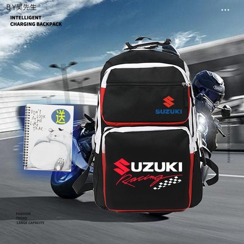 Suzuki backpack, large capacity school bag, can hold laptop, student backpack, DL650, GSXR motorcycl