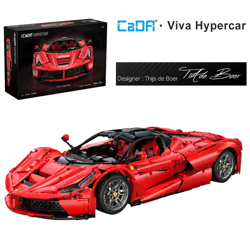 CaDA Master อิฐ 1:8 Ferrari Laferrari Viva Hypercar C61505 (4739 ชิ้น) Building Blocks รถของเล่นเด็กของขวัญ