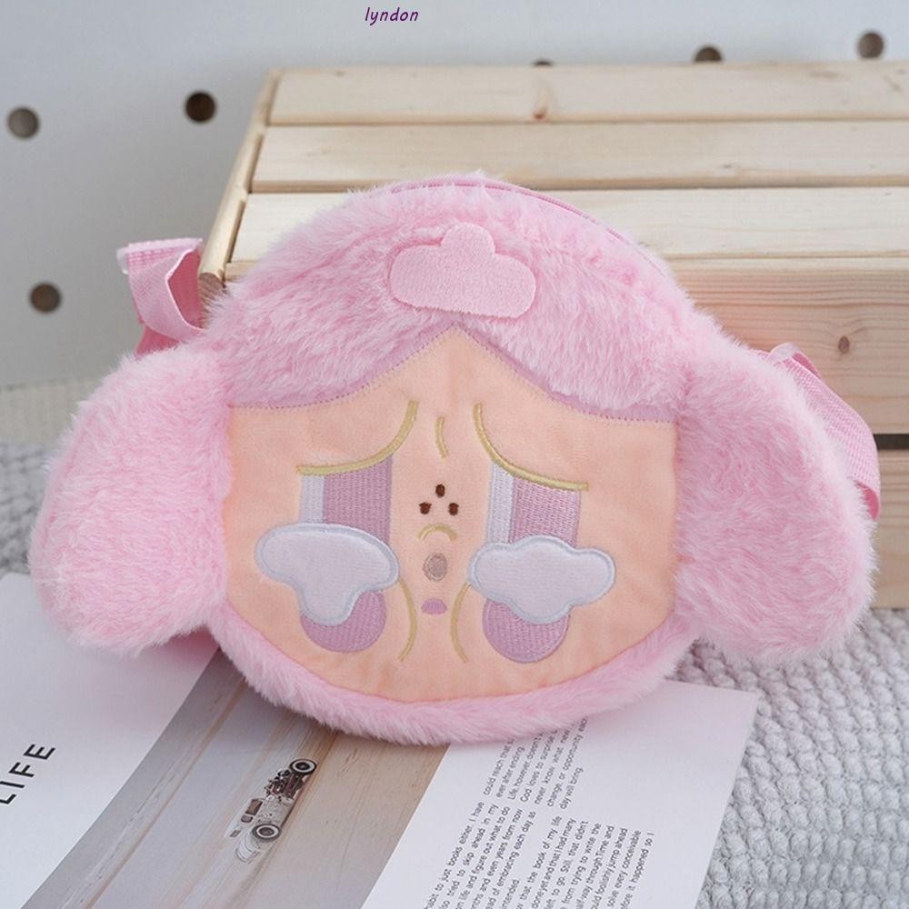 Lyndon Crybaby Plush กระเป๋าสะพาย,การ์ตูน PP Cotton Crybaby กระเป๋าสะพายข้าง,น่ารักตุ๊กตาซิปอะนิเมะอุปกรณ์ต่อพ่วงตุ๊กตากระเป๋าเด็ก
