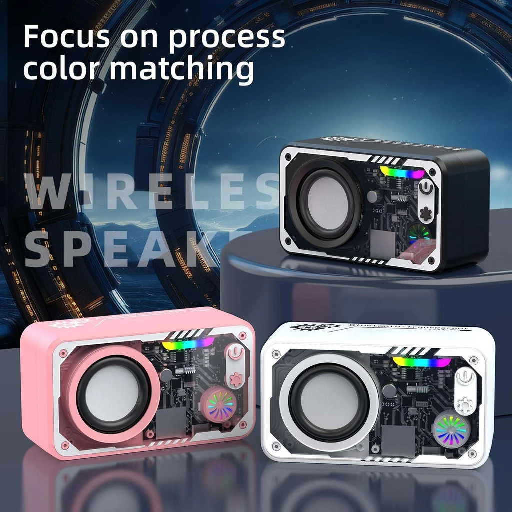 ลำโพงไร้สาย V1 Bluetooth 5.3 พกพาพร้อมไฟ RGB