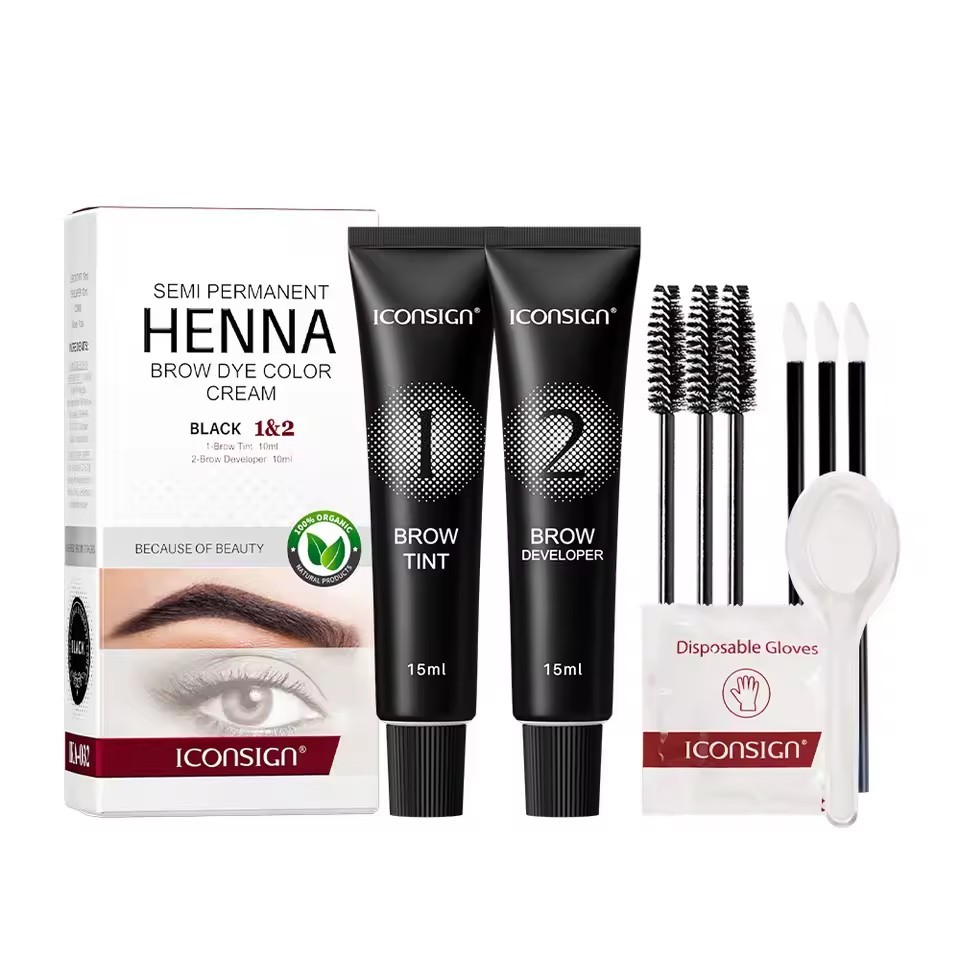 Iconsign Professional Lash & Eyebrow Dye Tint 15-Minute Fast Drying Cream Semi-Permanent Brow Tool