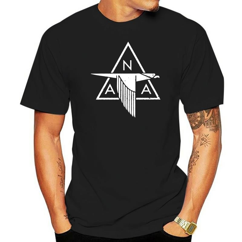 ผู้ชาย T-Shirt แขนสั้น North American Aviation (NAA) แบบวินเทจ Distressed สีขาว เหมาะสำหรับทุกเพศ