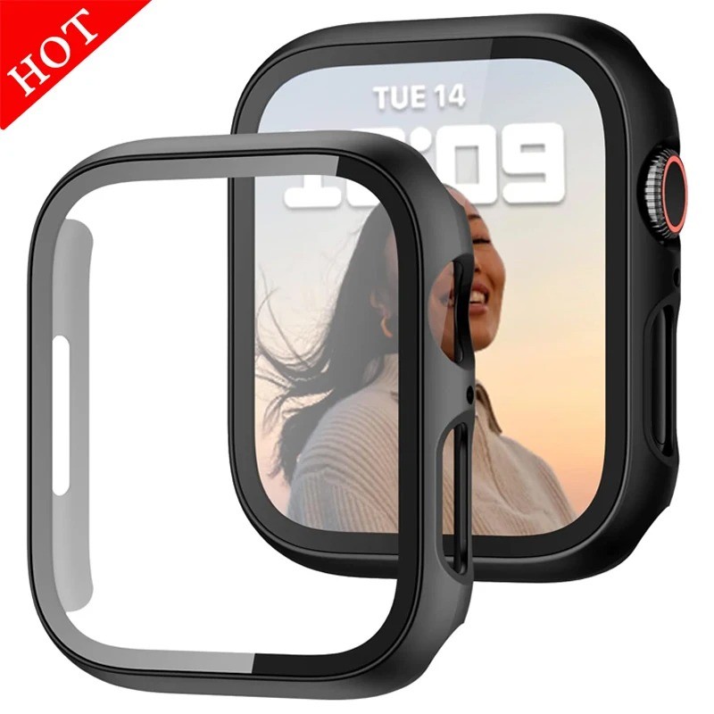 ฝาครอบกระจกนิรภัยสําหรับ Apple Watch Case 10 42 มม.46 มม.Se 9 8 7 6 5 4 Ultra 40 มม.อุปกรณ์เสริมป้องกันหน้าจอสําหรับ iWatch Series 40/44/41/45/49 มม.