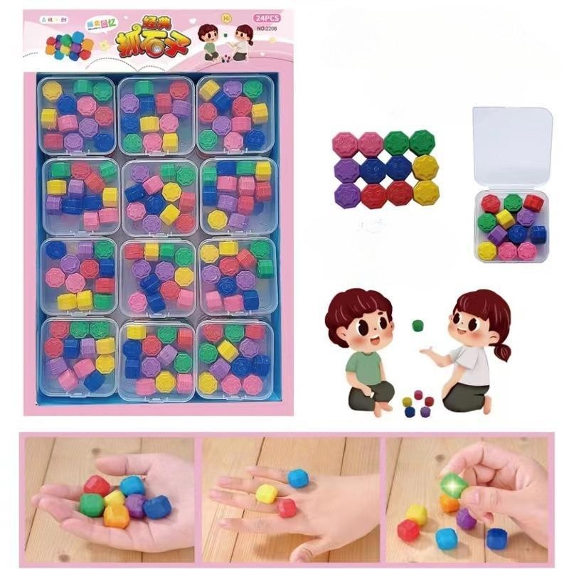 12 ชิ้น/กล่อง Gonggi ชุดเกมปลาหมึก Gonggi หิน 3D พิมพ์เกาหลีแบบดั้งเดิมเล่นเกม