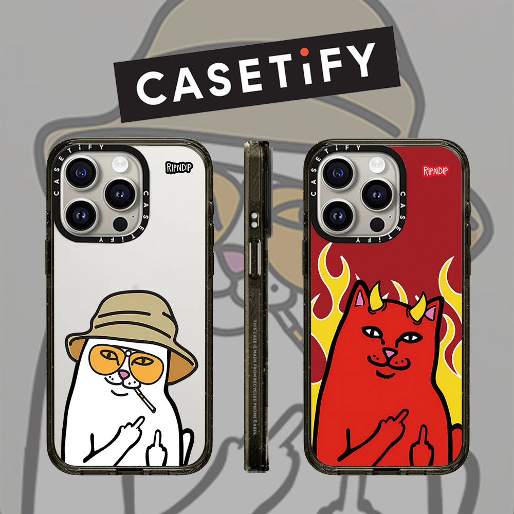 Casetify ที่น่าสนใจ Spoof Cat อะคริลิคใสเคสโทรศัพท์สําหรับ iPhone 16 Pro Max 15 Plus 14 ProMax 13 12Pro 12 โทรศัพท์กันกระแทกขอบนุ่มฮาร์ดป้องกันกรณี