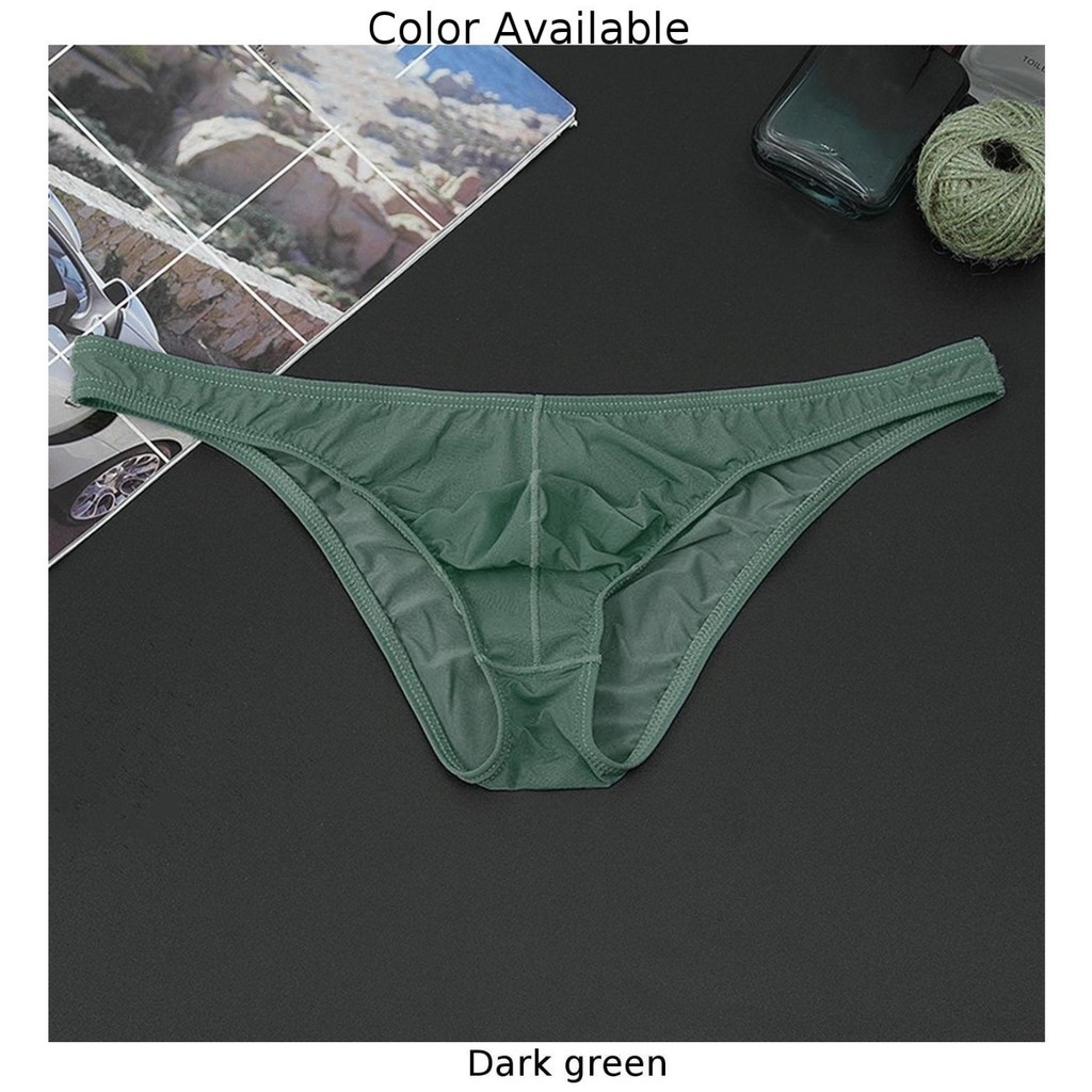 [COLORHM] กางเกงชั้นในผ้าไหมน้ําแข็งสําหรับผู้ชายกระเป๋าซีทรูแนวราบชุดชั้นในกางเกงระบายอากาศ