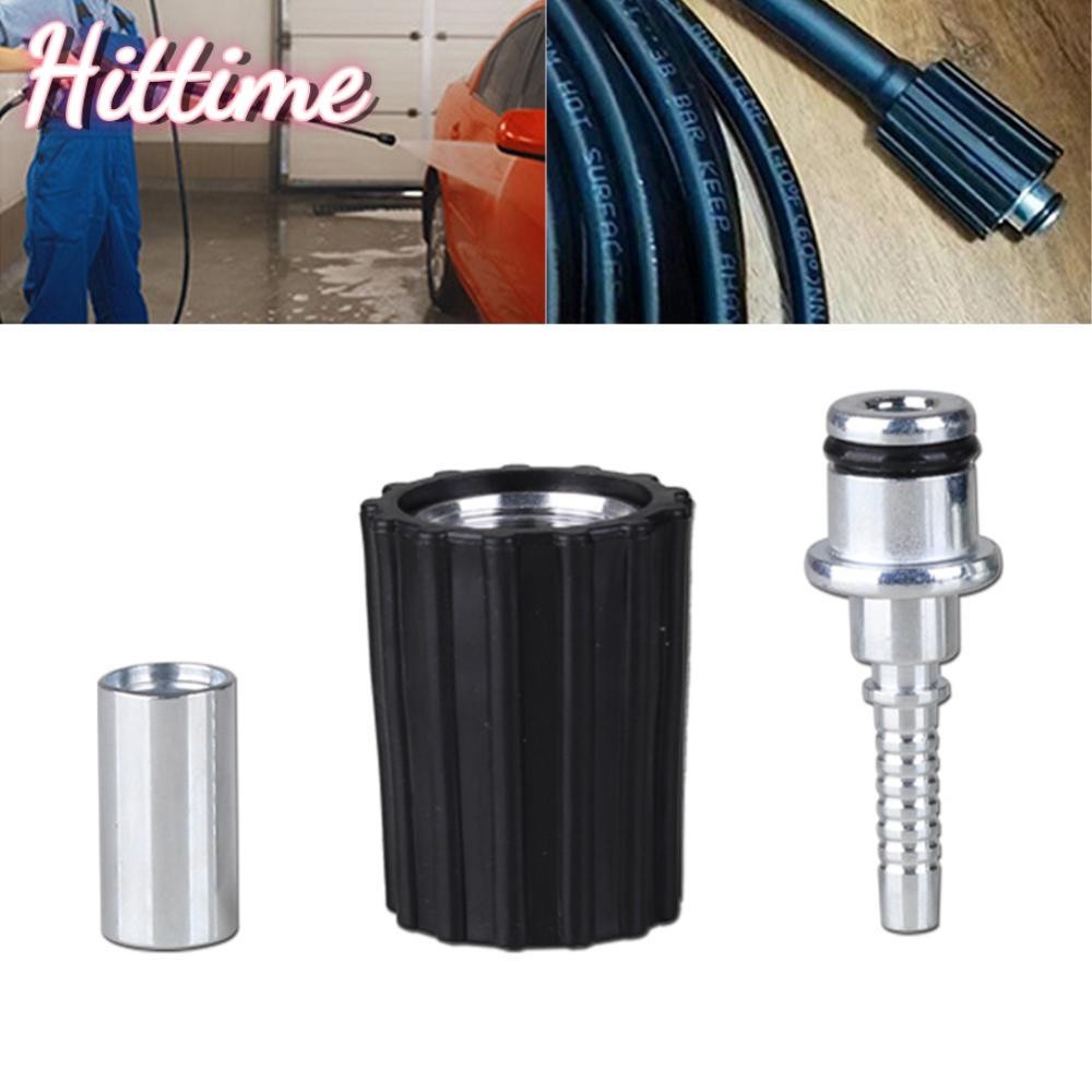 Hittime เครื่องซักผ้ารถยนต์ทําความสะอาดน้ําท่อท่อ Fitting Twist Connector แรงดันสูงเครื่องซักผ้าท่อใส่อุปกรณ์ D14 D15mm แหวน Nut M22 M14 B9L3