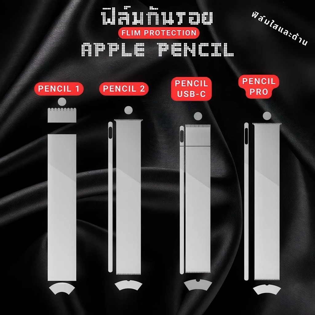 ฟิล์มกันรอยสำหรับ Apple Pencil (Pencil 1/2/USB-C/Pro)