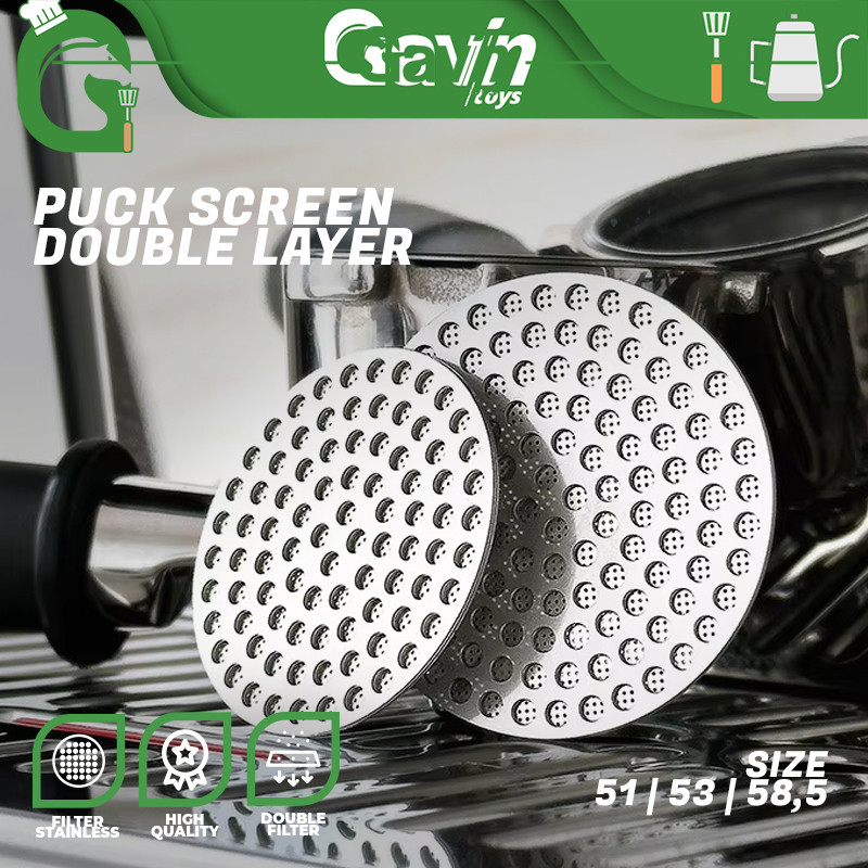 Double Layer Puck Screen - Mesh Portafilter Espresso Coffee Stainless Steel 51mm 53mm 59mm Two Layer