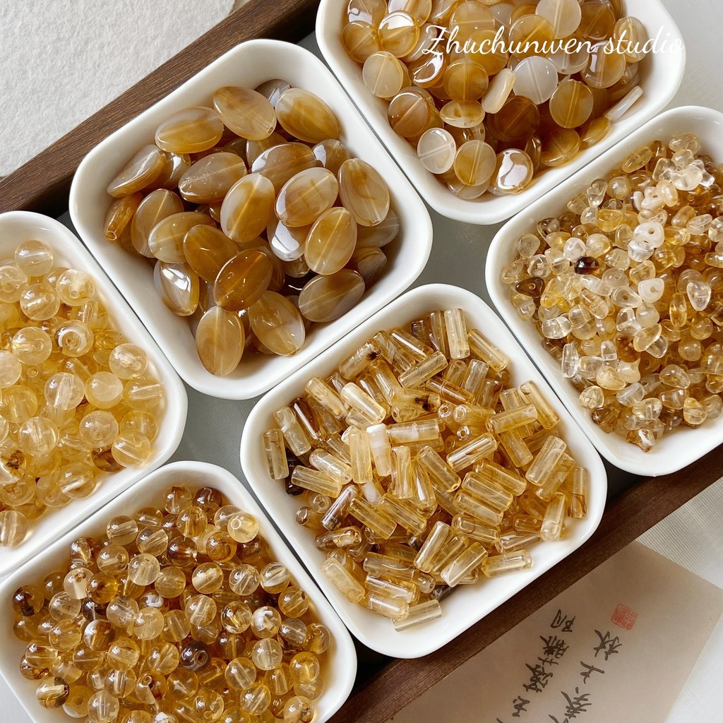 ลูกปัดอะครีลิกทรงกลม 10 กรัม สําหรับ DIY สร้อยข้อมือ สร้อยคอ วัสดุเลียนแบบหยก