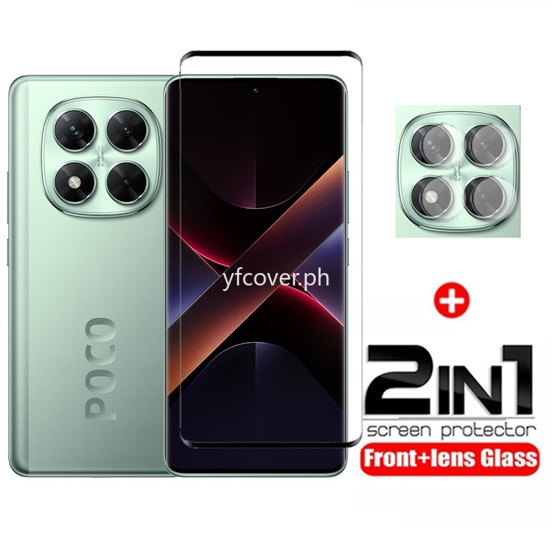 Poco X7 5GกระจกนิรภัยสําหรับPOCO X7 X6 X5 X3 M4 Pro 5G 4G X3 NFC M5 M5s M3 F5 F4 F3 2 in 1 Full Cove
