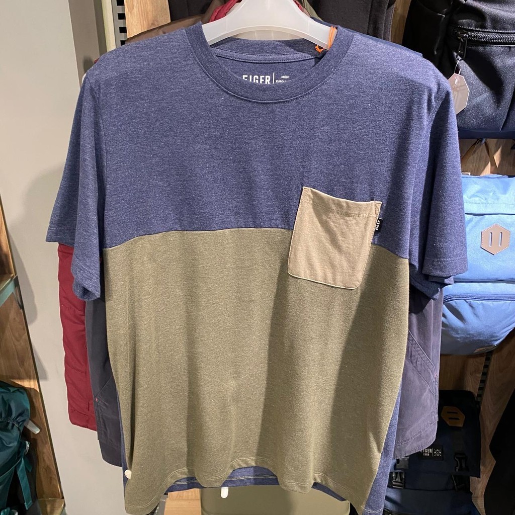 EIGER MENS THREE-TONE SHORT T-SHIRT SAMBISA 2.0 T-SHIRT - สีกรมท่า