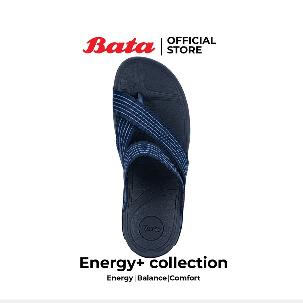 [New Arrival] Bata บาจา Energy+ รองเท้าแตะหูหนีบแฟชั่น สายผ้าไนลอน ยอดฮิต สวมใส่ง่าย สำหรับผู้หญิง สีกรมท่า รหัส 4719414