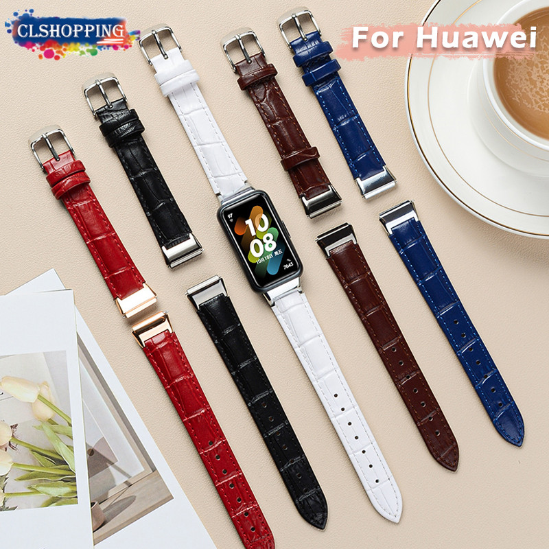 สายหนังแท้สําหรับหัวเว่ย Band 10/9/8/7/NFC/Watch Fit 3 สายรัดนุ่มกีฬา สายรัดข้อมือสําหรับผู้หญิง