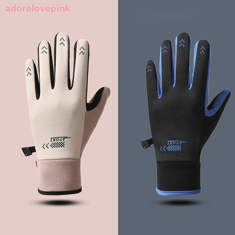 Adorelovepink ถุงมือรถจักรยานยนต์อุปกรณ์ป้องกันถุงมือแข่ง Anti-slip กันน้ํา Windproof Touchscreen ฤดูหนาว Warm Full Finger ถุงมือ th