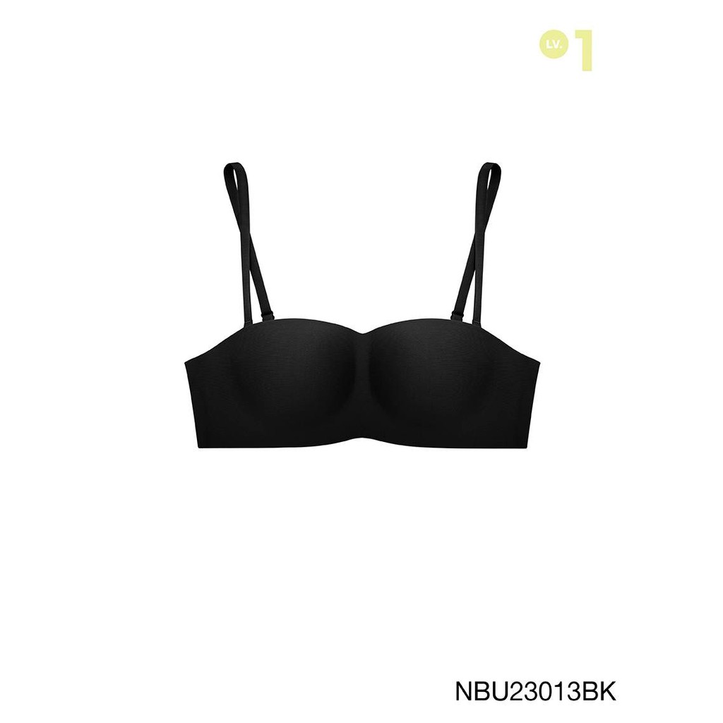 [Online Exclusive]  Sabina Pretty Perfect Level 1 เสื้อชั้นใน เกาะอก  ไร้โครง รหัส NBU23013BK - สีดำ