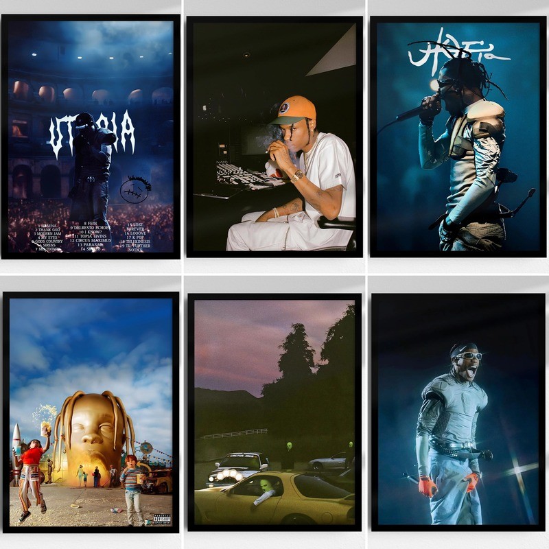 โปสเตอร์ Travis Scott - โปสเตอร์อัลบั้ม Travis Scott Utopia - Travis Scott Wall Art - โปสเตอร์อัลบั้ม Rap - Rap Decor