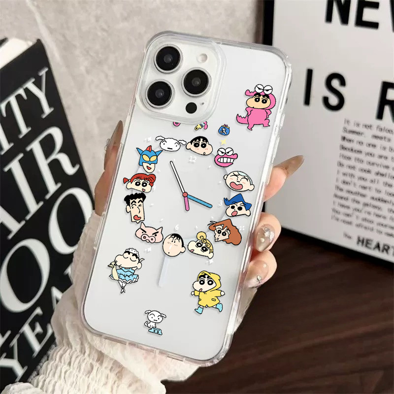 🫧GOOD🫧แหวนแม่เหล็กสีดำโปร่งใสแบบบางสำหรับ iPhone 15 11 16 14 12 13 16PRO 14PRO 11PROMAX 14PLUS 16PLUS เคส iPhone