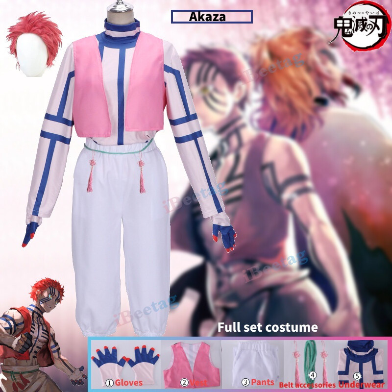 Anime Demon Slayer Akaza Party คอสเพลย์ชุดผู้ใหญ่เครื่องแต่งกายญี่ปุ่นชุดกิโมโนฮาโลวีน Hakuji เครื่อ