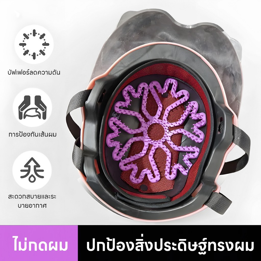 แผ่นรองหมวกกันน็อคซิลิโคนสำหรับมอเตอร์ไซค์ อุปกรณ์หมวกกันน็อคจักรยาน กันกระแทก ทนความร้อน ระงับกลิ่น