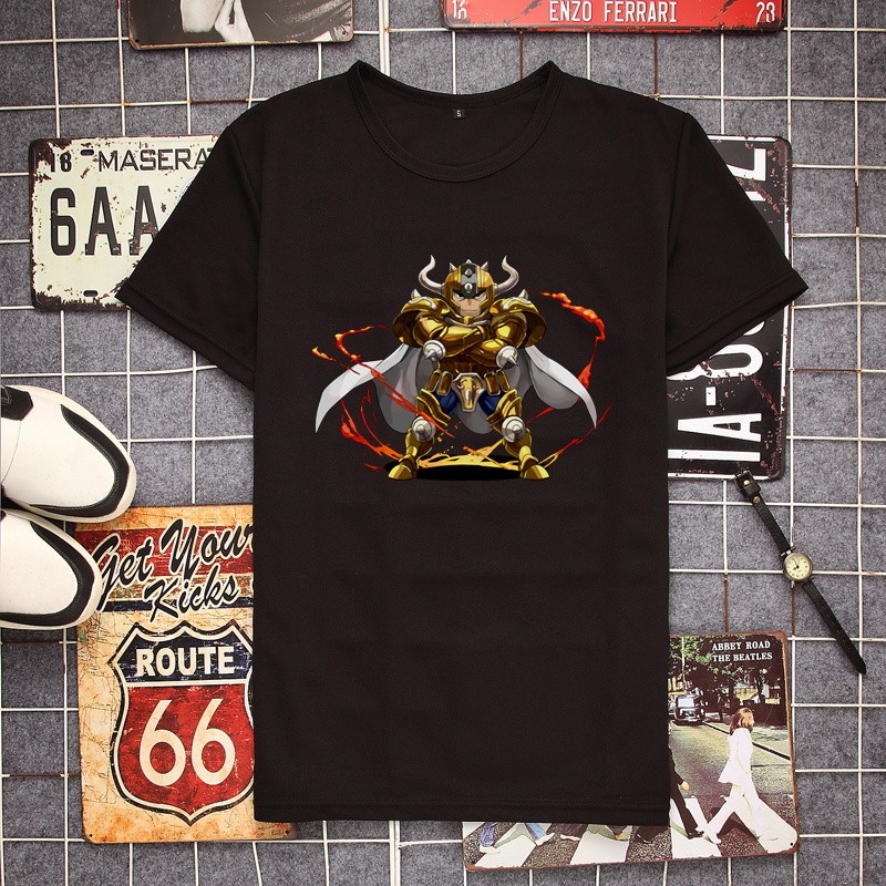 Saint Seiya Twelve Gold Saint Seiya พิมพ์เสื้อยืดเด็กชายฤดูร้อนแขนสั้น Casual Mesh Top 3xl