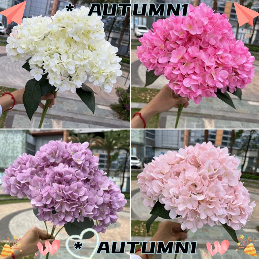 ชื่อ ไฮเดรนเยียประดิษฐ์,5หัวจําลองตกแต่งดอกไม้ปลอม,ผ้าไหมขนาดใหญ่ตกแต่งบ้านงานแต่งงานการจัดดอกไม้แต่งงานเจ้าสาวช่อสําหรับแจกัน