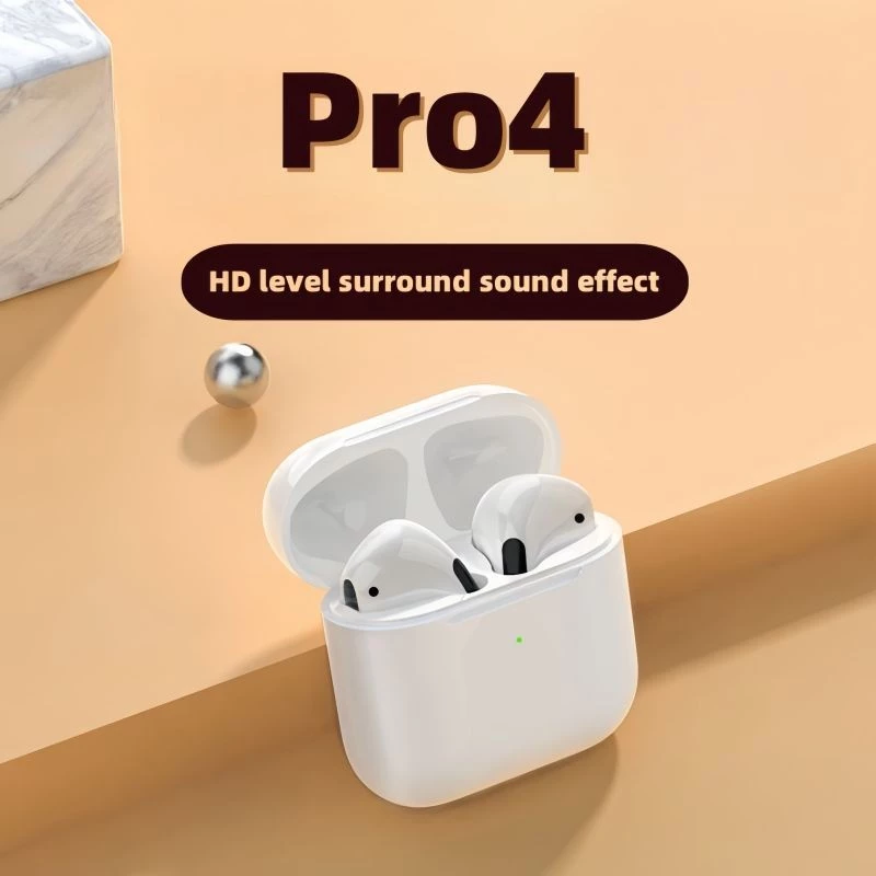 หูฟังบลูทูธขนาดเล็ก 5.0 in Ear Wireless Pro4 Earbuds การโทรด้วยเสียงที่ชัดเจน สัมผัสหูคู่อัจฉริยะ เหมาะสําหรับสมาร์ทโฟนพร้อมฟังก์ชั่นบลูทูธ