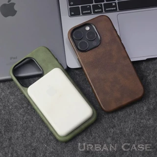 เคสแข็งสีน้ําตาลหนังวินเทจสําหรับ ไอโฟน 17 16 15 14 13 มือโปร สูงสุด กรณี