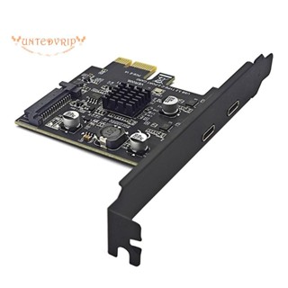 ใหม่ 2 พอร์ต TYPE-C PCIE การ์ด PCI Express 3.0 X1 ถึง Dual U…