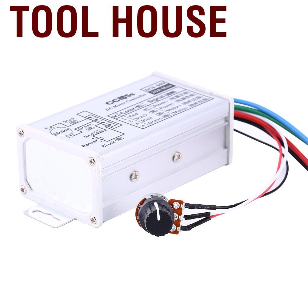 Tool House DC 9-60V 20A มอเตอร์ความเร็วคอนโทรลเลอร์ตามเข็มนาฬิกา/anticlock-wise การปรับการหมุนที่รอง