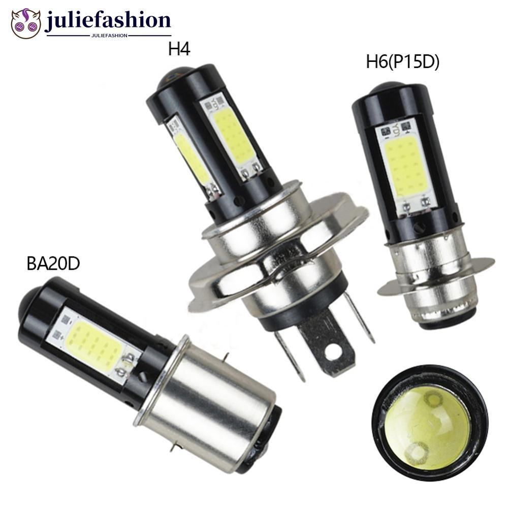 JULIEFASHION 1 PC LED ไฟหน้ารถจักรยานยนต์ H4 BA20D P15D-H6 สีขาวสูง Low Beam ไฟหน้าหลอดไฟ 12V หมอกสํ