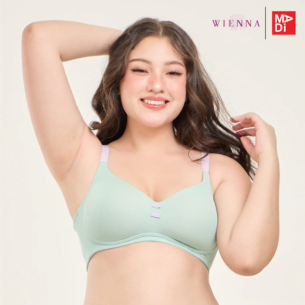 Full Moon Bra เสื้อในไร้โครง สาวคัพใหญ่ เต้าโมล ตัวเรียบ สดใสน่ารัก สวมใส่สบาย ทรงสวย (Cotton Candy) NB45406 ราคา ถูกที่สุด ดีลบีเคเค แกลเลอรีภาพที่ 3