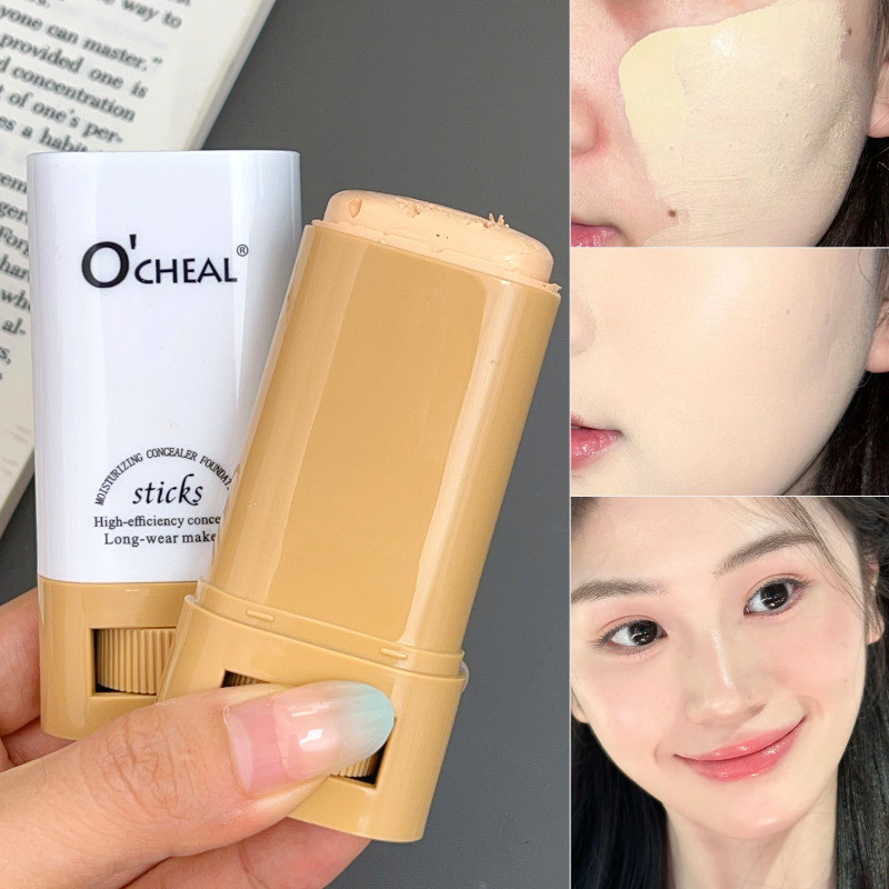 รองพื้นฟองน้ํา-หัว | OCHEAL แท่งแต่งหน้าคอนซีลเลอร์ 2-in-1 สูตร Polyisobutene ไฮโดรเจน 8.6 ซม. ดีไซน