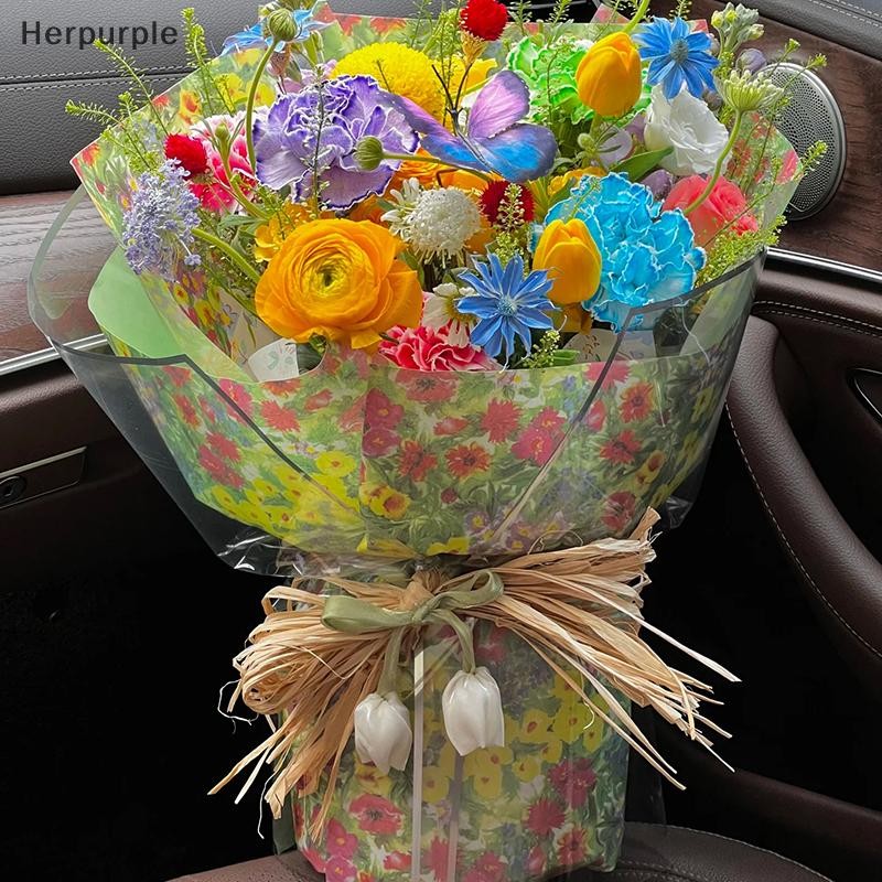 Herpurple 10 ชิ้นกระดาษทิชชู่ Snow Pear กระดาษกระดาษห่อของขวัญช่อดอกไม้กระดาษบรรจุภัณฑ์ DIY Handmade งานแต่งงานของขวัญวันวาเลนไทน์ TH