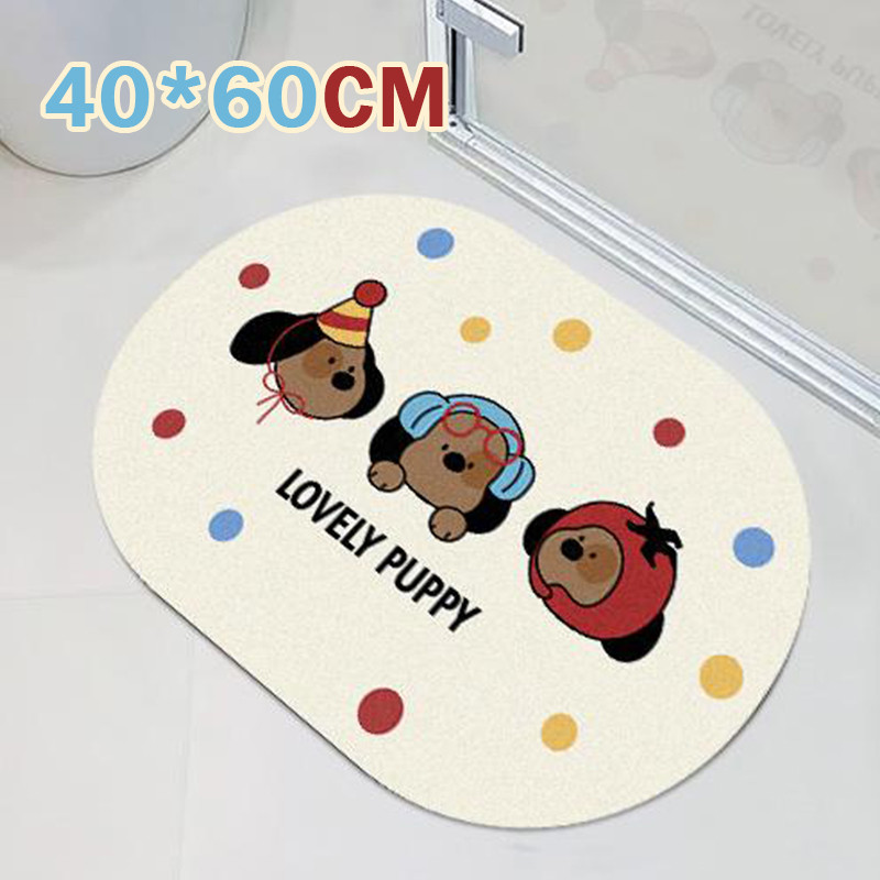 พรมในห้องน้ำ 40*60cm พรมปูพื้น ซับน้ำได้ดี แห้งไว มีจุดกันลื่นด้านล่างพรม ลายน่ารัก