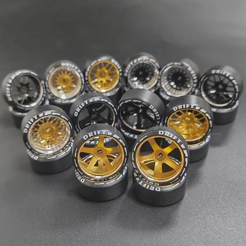 4 ชิ้น/เซ็ตโลหะผสม rc ล้อขอบ + drift ยางสําหรับ 1/28 Wltoys K969 K989 P929 kyosho rally รุ่นรถอัพเกรดอะไหล่