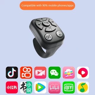 DFR 7 ปุ่มปลายนิ้ว Blutooth รีโมทคอนโทรลเลื่อนนิ้วมือโทรศัพท์มือถือ Video Control Selfie Stick หน้าอัตโนมัติควบคุมกล้อง